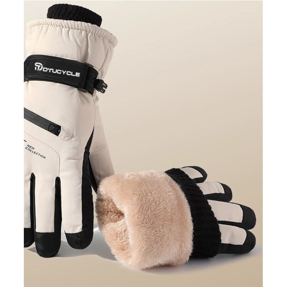 DTUCYCLE Winterhandschuhe für Herren – Warm und winddicht, ideal zum Fahren von Elektromotorrädern und Skifahren, mit Fleece gefüttert und dick gefüttert_voghion.com
