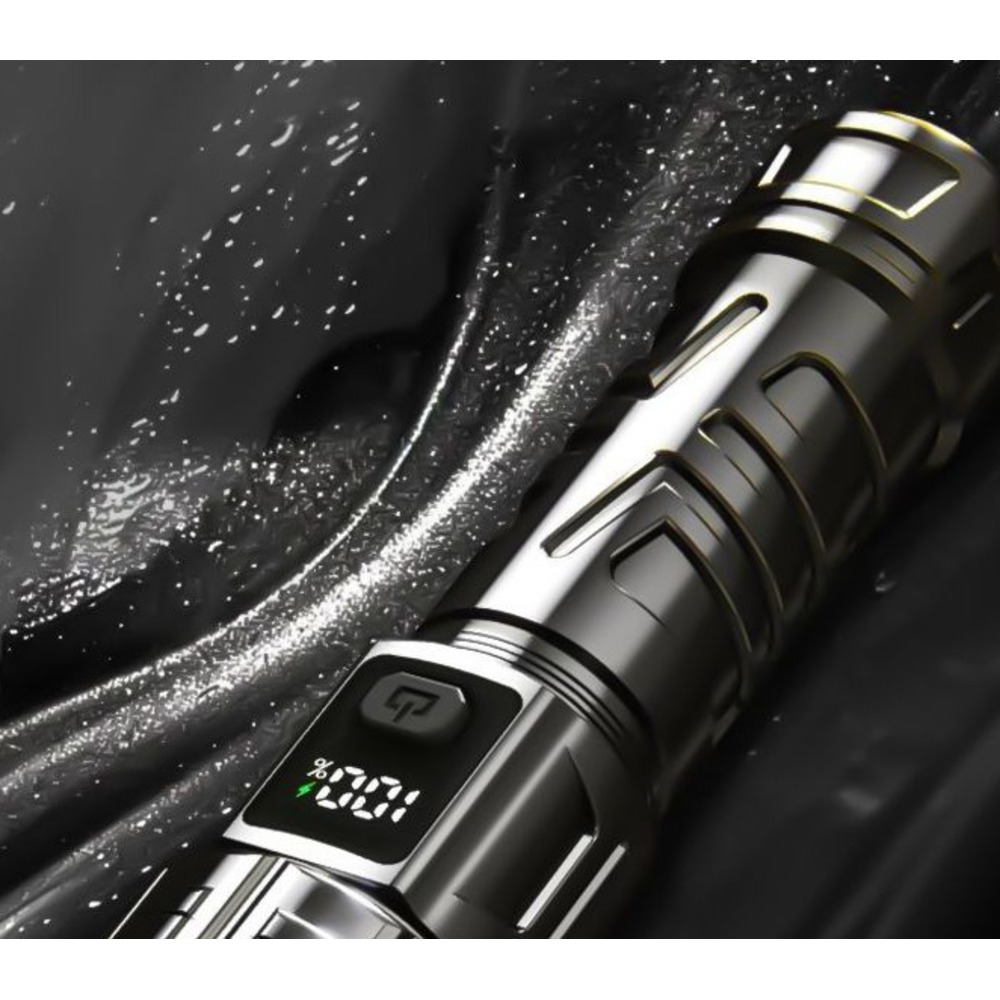 Superhelle, hochintensive Taschenlampe, tragbar, wiederaufladbar, für den Außenbereich, Zoom, Scheinwerfer, LED-Licht mit großer Reichweite_voghion.com