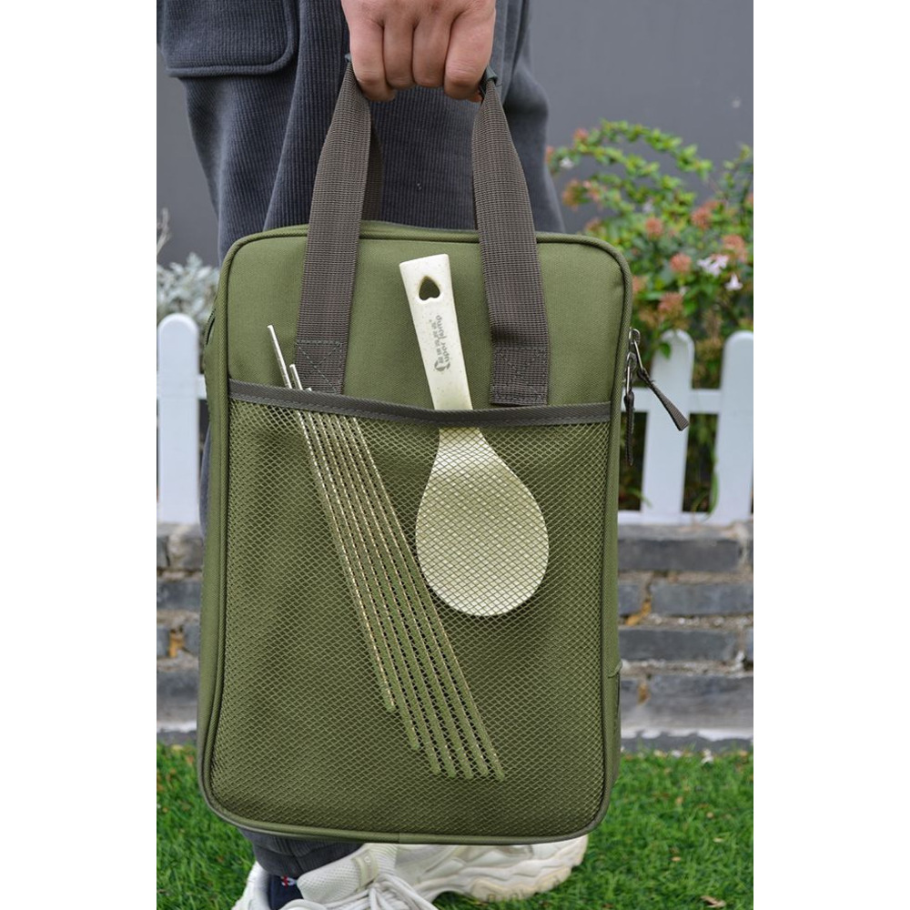 Tragbare Camping Outdoor Kochutensilien Aufbewahrungstasche Kochgeschirr Reisegeschirr Komplettset Kombination_voghion.com