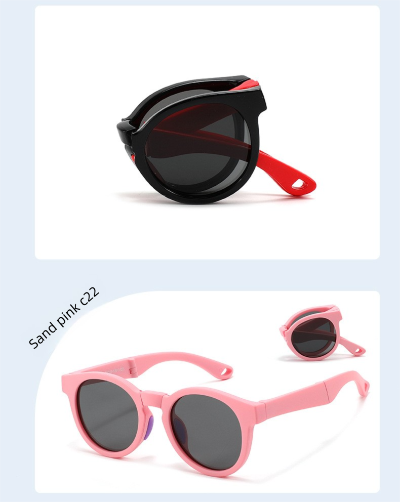 Polarized Childrens Sunglasses Round Tpee Frame Uv400 Protection_voghion.com