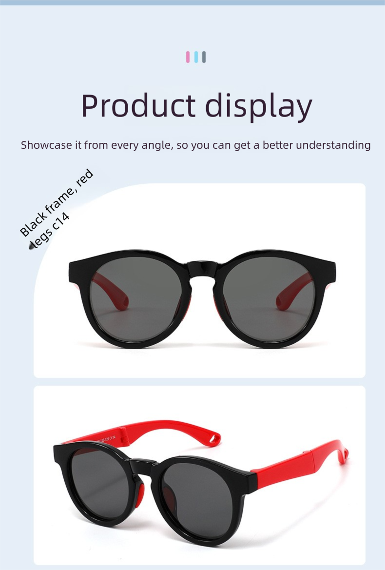 Polarized Childrens Sunglasses Round Tpee Frame Uv400 Protection_voghion.com