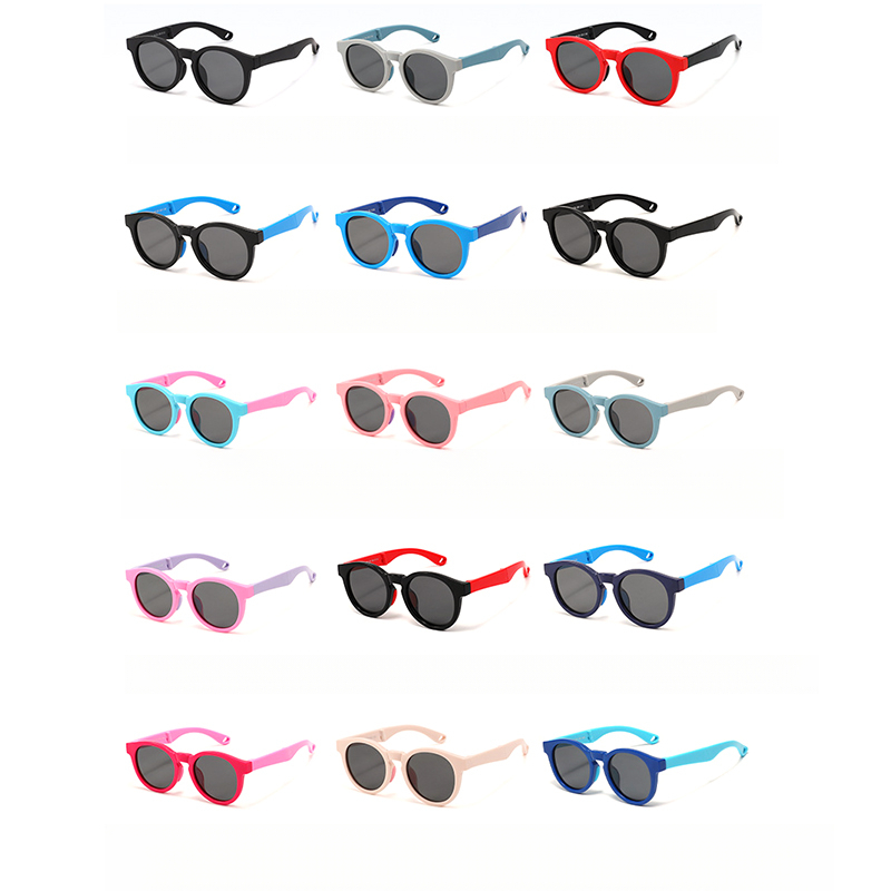 2026 New Children's Foldable TPEE Round Frame Polarized UV400 Sunglasses For Boys And Girls_voghion.com