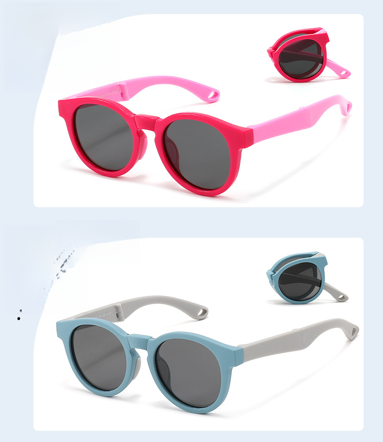 Polarized Childrens Sunglasses Round Tpee Frame Uv400 Protection_voghion.com