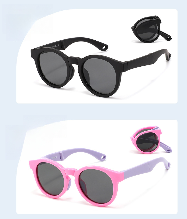 Polarized Childrens Sunglasses Round Tpee Frame Uv400 Protection_voghion.com