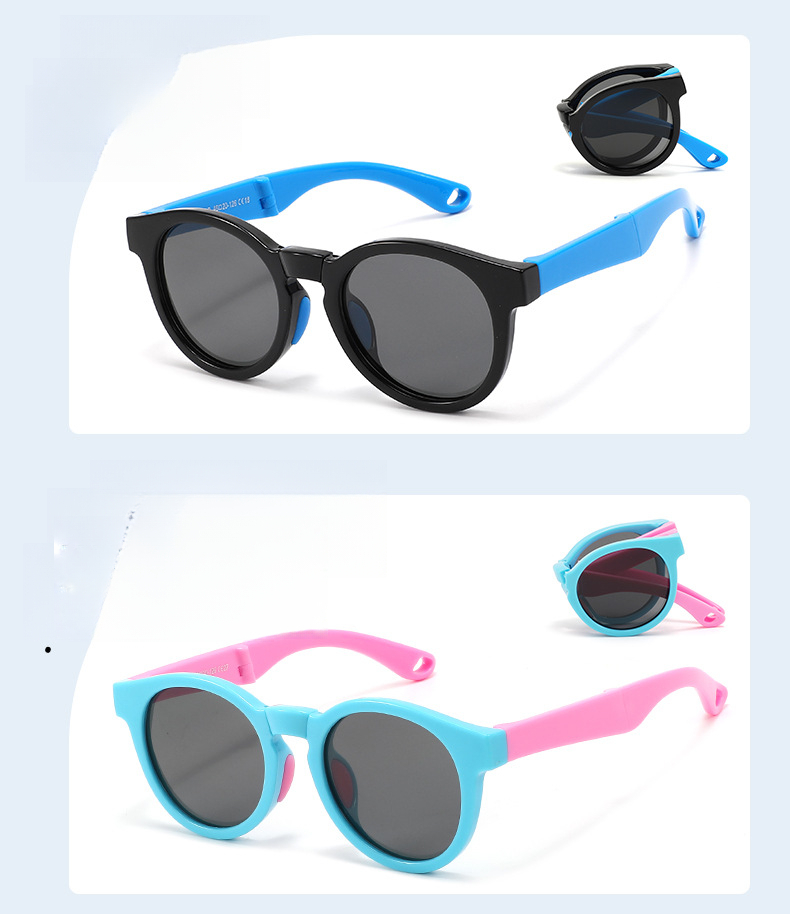 Polarized Childrens Sunglasses Round Tpee Frame Uv400 Protection_voghion.com