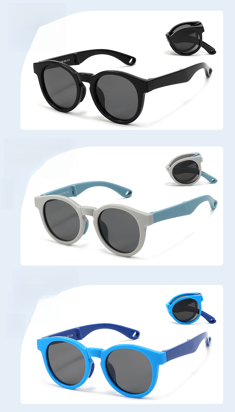 Polarized Childrens Sunglasses Round Tpee Frame Uv400 Protection_voghion.com