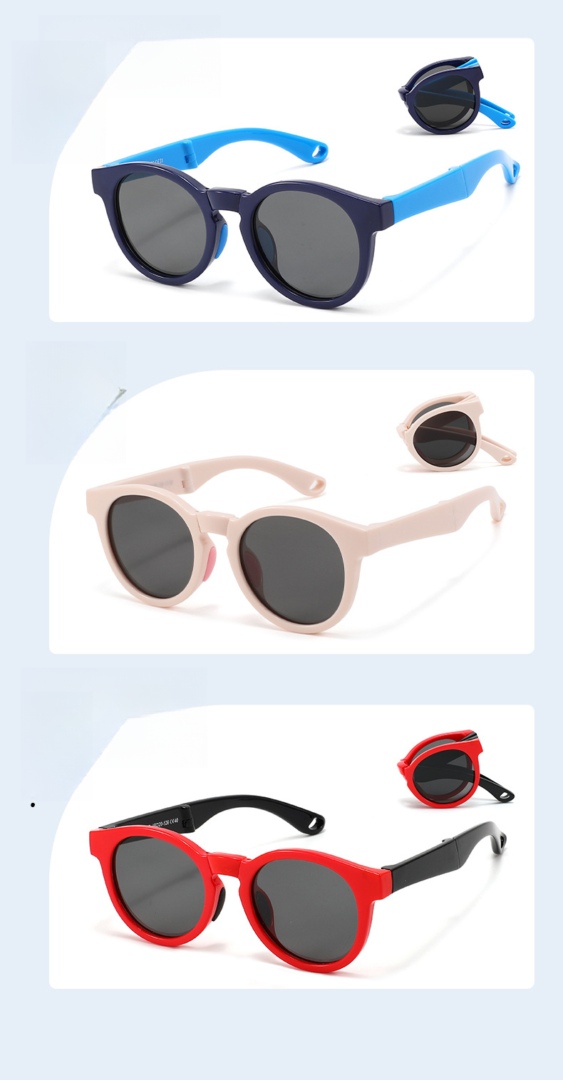 Polarized Childrens Sunglasses Round Tpee Frame Uv400 Protection_voghion.com