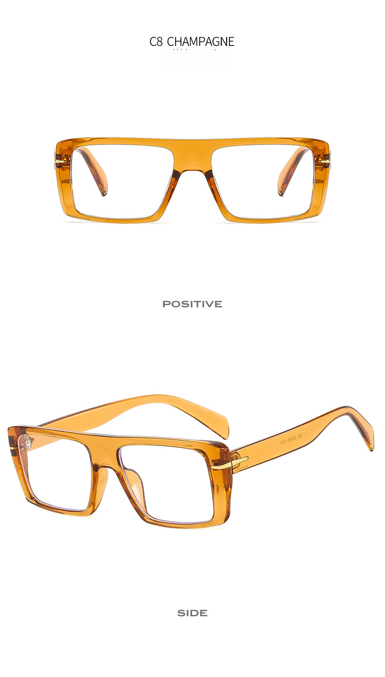 2026 Trend Luxury Decorative High-End Transparent Optical Frame Thick Rectangular Glasses Unisex For Office Use_voghion.com