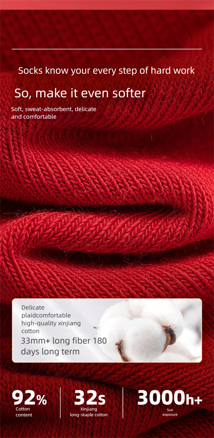 Calzini alla moda rossi di Capodanno in cotone a metà polpaccio da uomo e da donna Style Boxed 2025_voghion.com