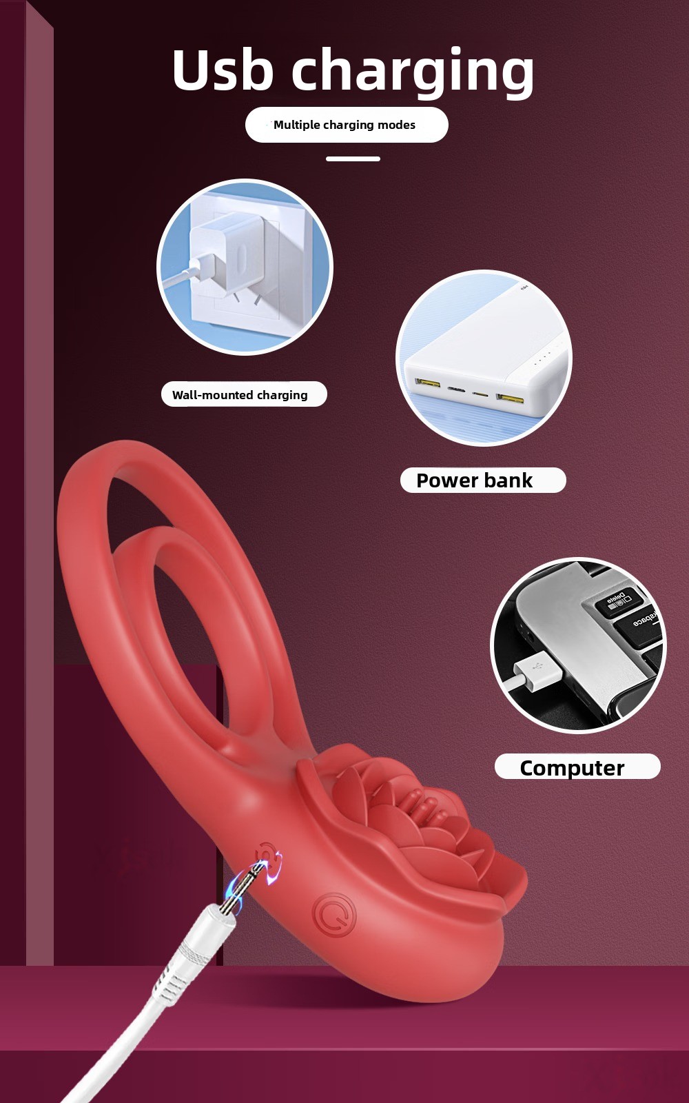 Anelli di risonanza vibranti wireless con telecomando per coppie_voghion.com