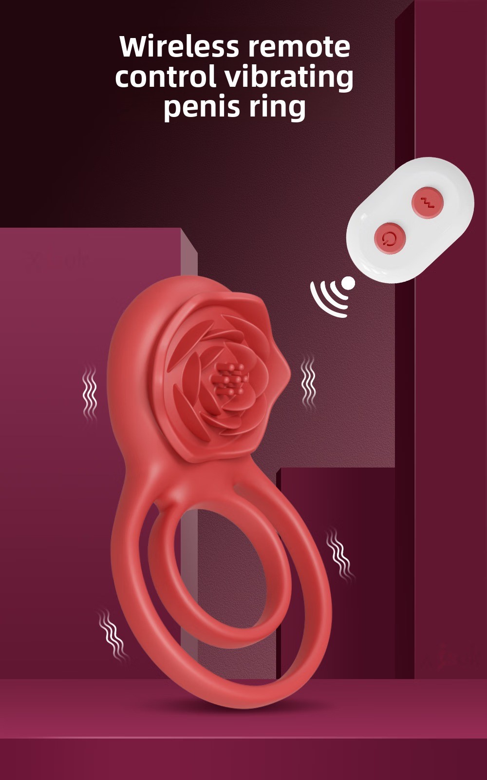 Anelli di risonanza vibranti wireless con telecomando per coppie_voghion.com