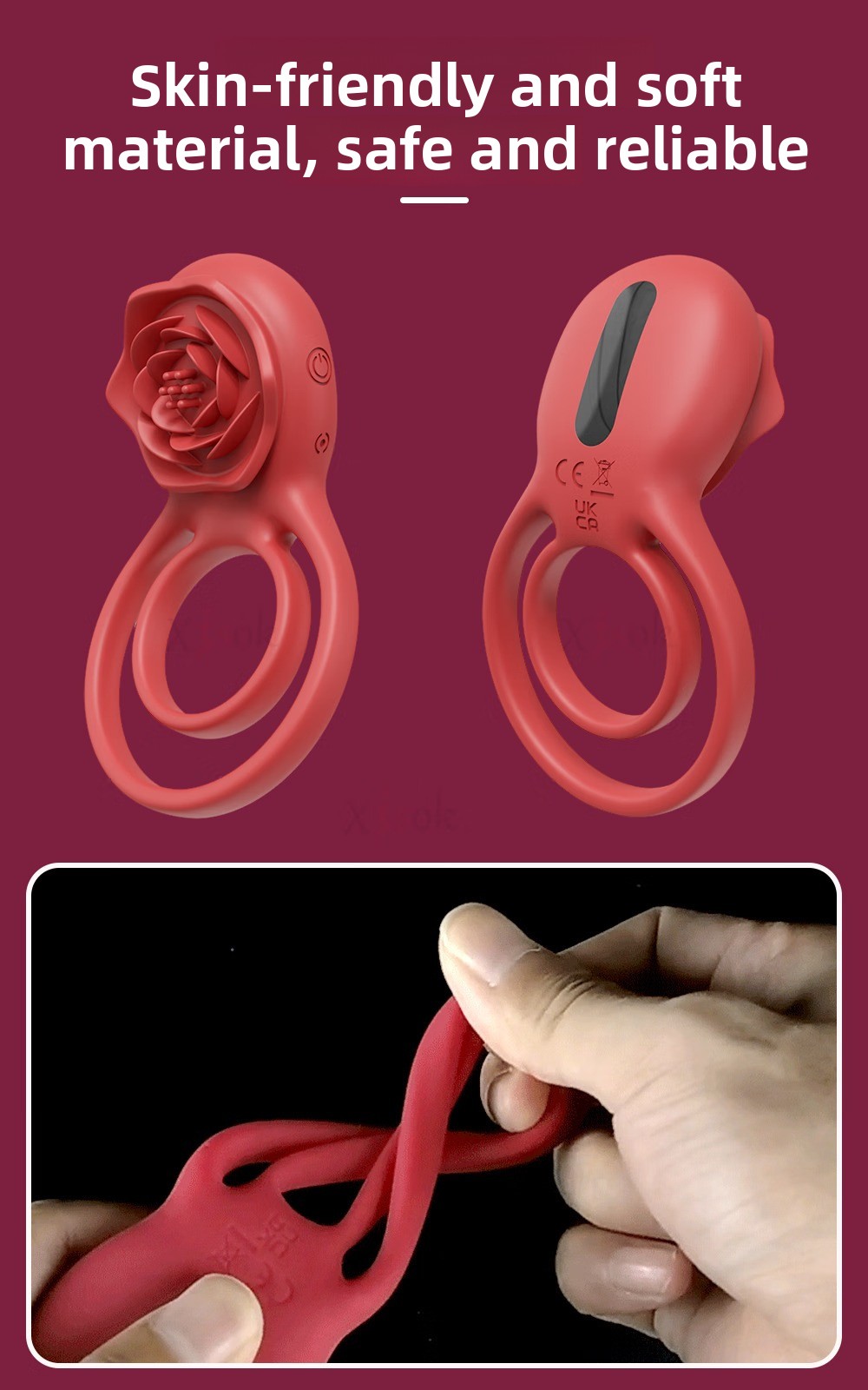 Anelli di risonanza vibranti wireless con telecomando per coppie_voghion.com