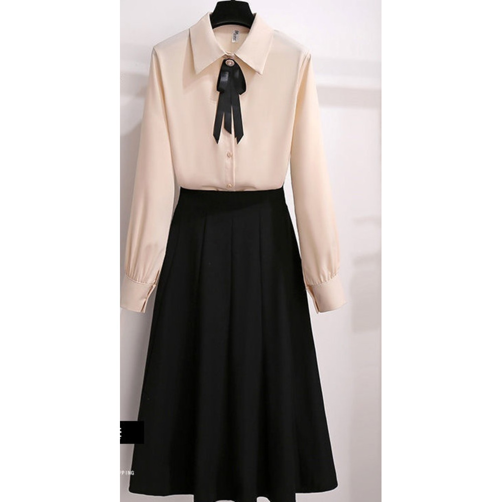 GraceChic GraceChic GraceChic Temperamento da signora Abito professionale 2025 Primavera e autunno Nuova versione coreana da donna Camicia Stile delicato Mezza gonna_voghion.com