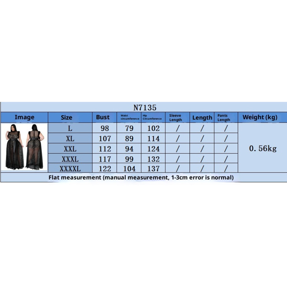 ChicShe Robe longue deux-pièces élégante et sexy en résille transparente grande taille, style transfrontalier européen et américain_voghion.com