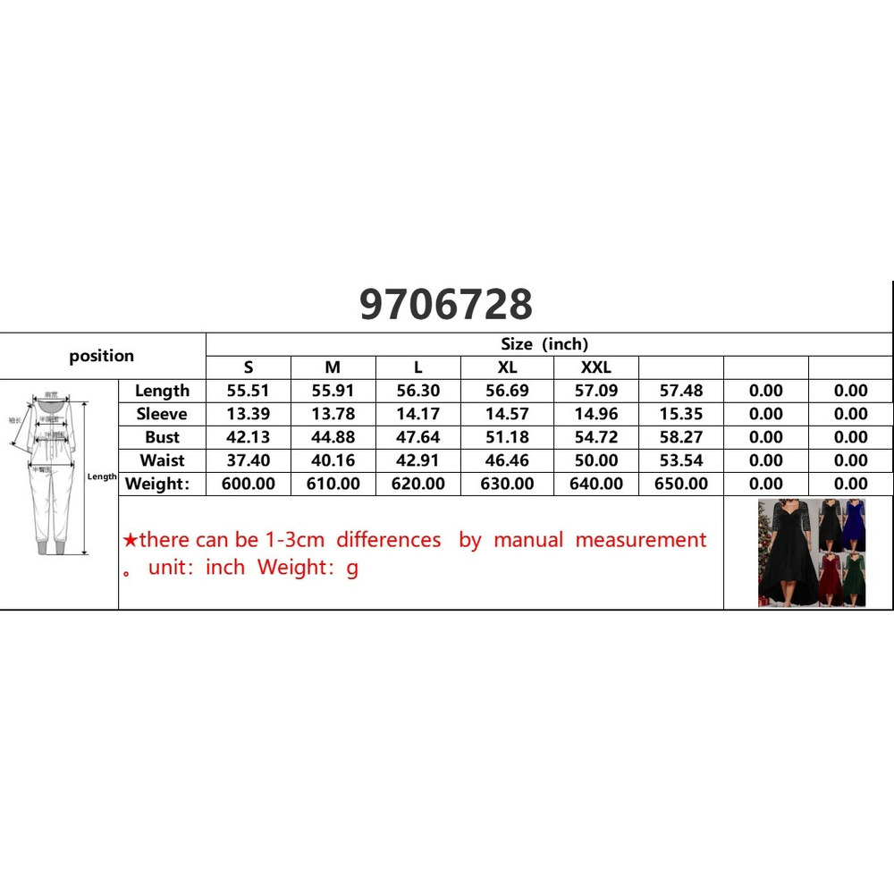 ChicShe Cross-Border New European And American Style Solid Color V-Neck Sleeve Sequin Flared 2023 Autumn Winter Plus Size_voghion.com