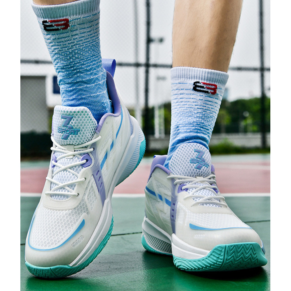 Tênis de basquete de cano baixo Zees Foreign Trade para o verão, unissex, com cabedal em mesh respirável e amortecimento de impacto._voghion.com
