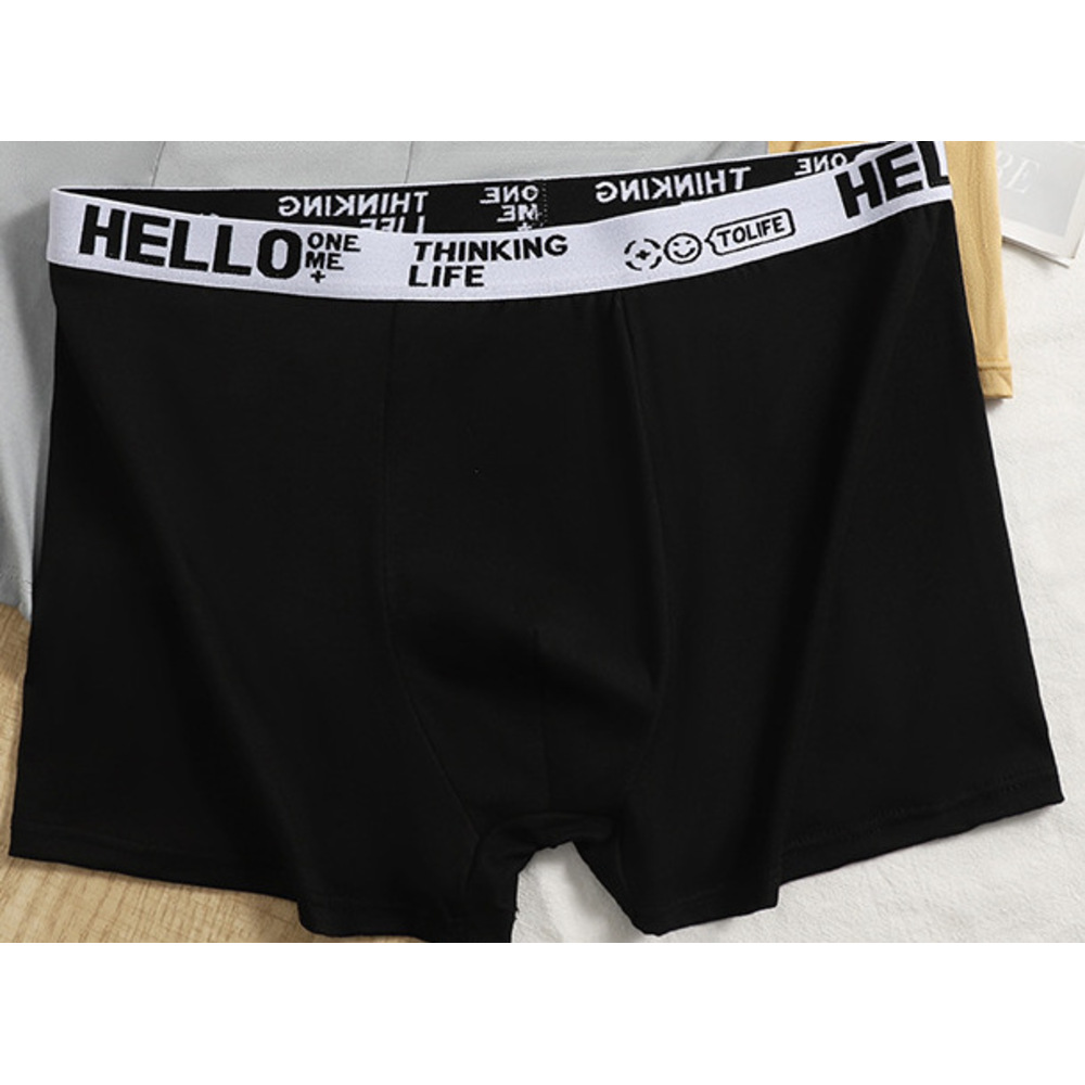 Pulse Cross-Border Wholesale Hello Style Men's Underwear High Elasticity Adult Large Size Shorts Youth Student Boxer Briefs_viptrois.com