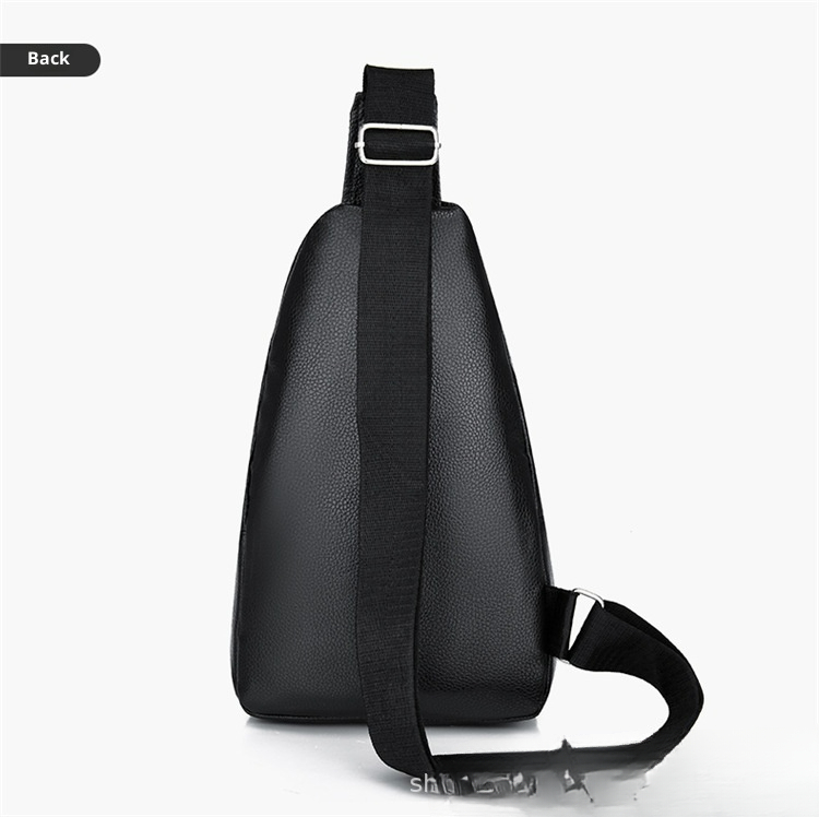 001 2023 New Men's Crocodile Pattern Trendy Fashion Casual Crossbody PU Sports Versatile Lightweight Front Chest Bag_voghion.com