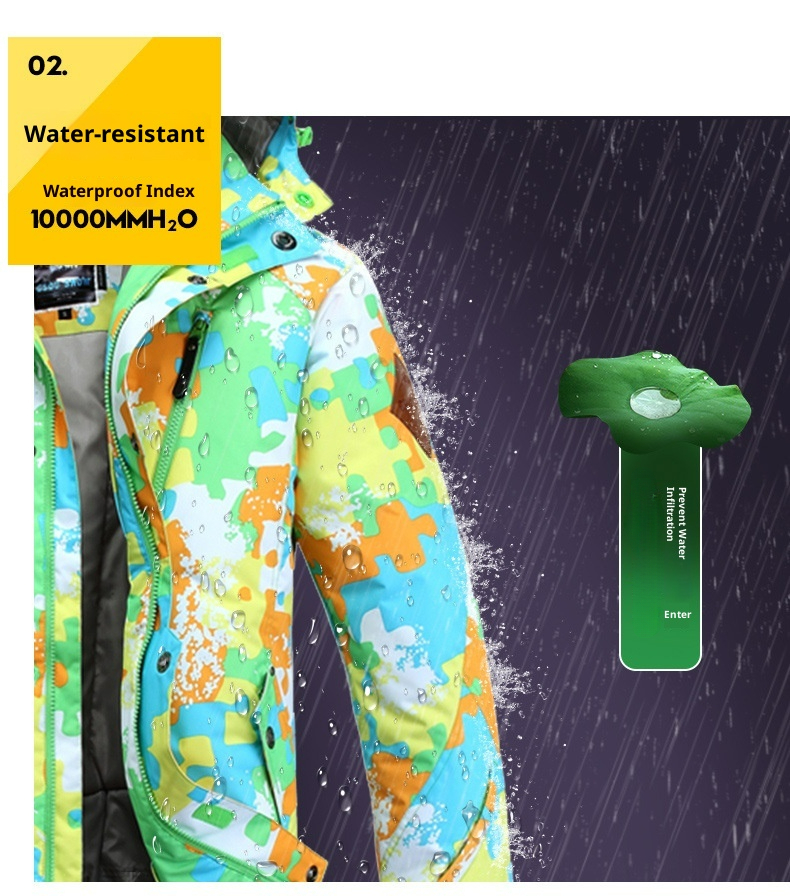 001 001 Herren Skijacke mit Blumenmuster, Snowboardjacke, Winterjacke, winddicht, wasserdicht, gefüttert, warm, für Outdoor-Aktivitäten, Reisen und grenzüberschreitende Schneetouren_voghion.com