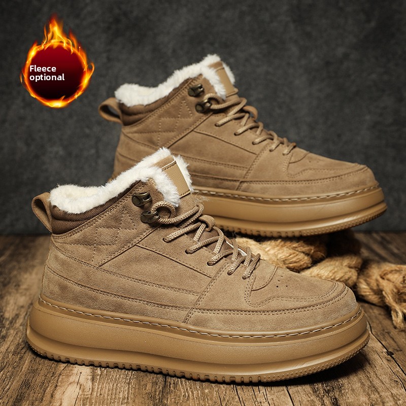 Chaussures homme de haute qualité, automne-hiver, nouvelles baskets sport décontractées doublées polaire épaisses_voghion.com