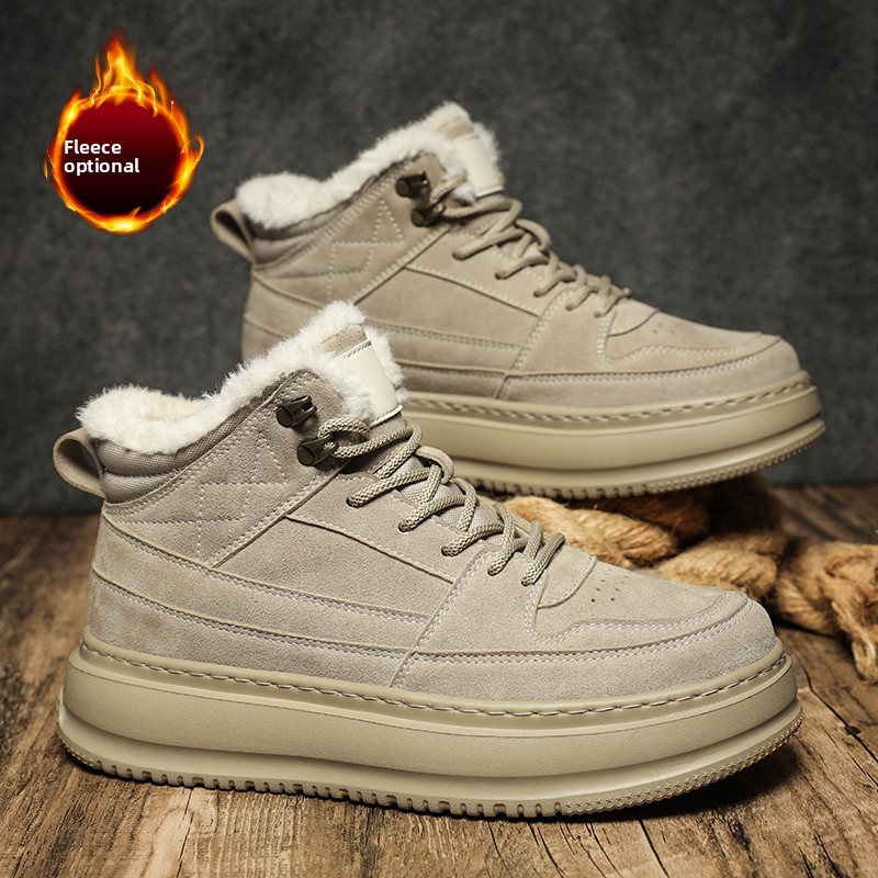 Chaussures homme de haute qualité, automne-hiver, nouvelles baskets sport décontractées doublées polaire épaisses_voghion.com