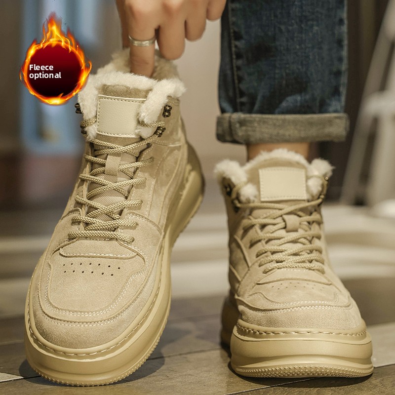 Chaussures homme de haute qualité, automne-hiver, nouvelles baskets sport décontractées doublées polaire épaisses_voghion.com