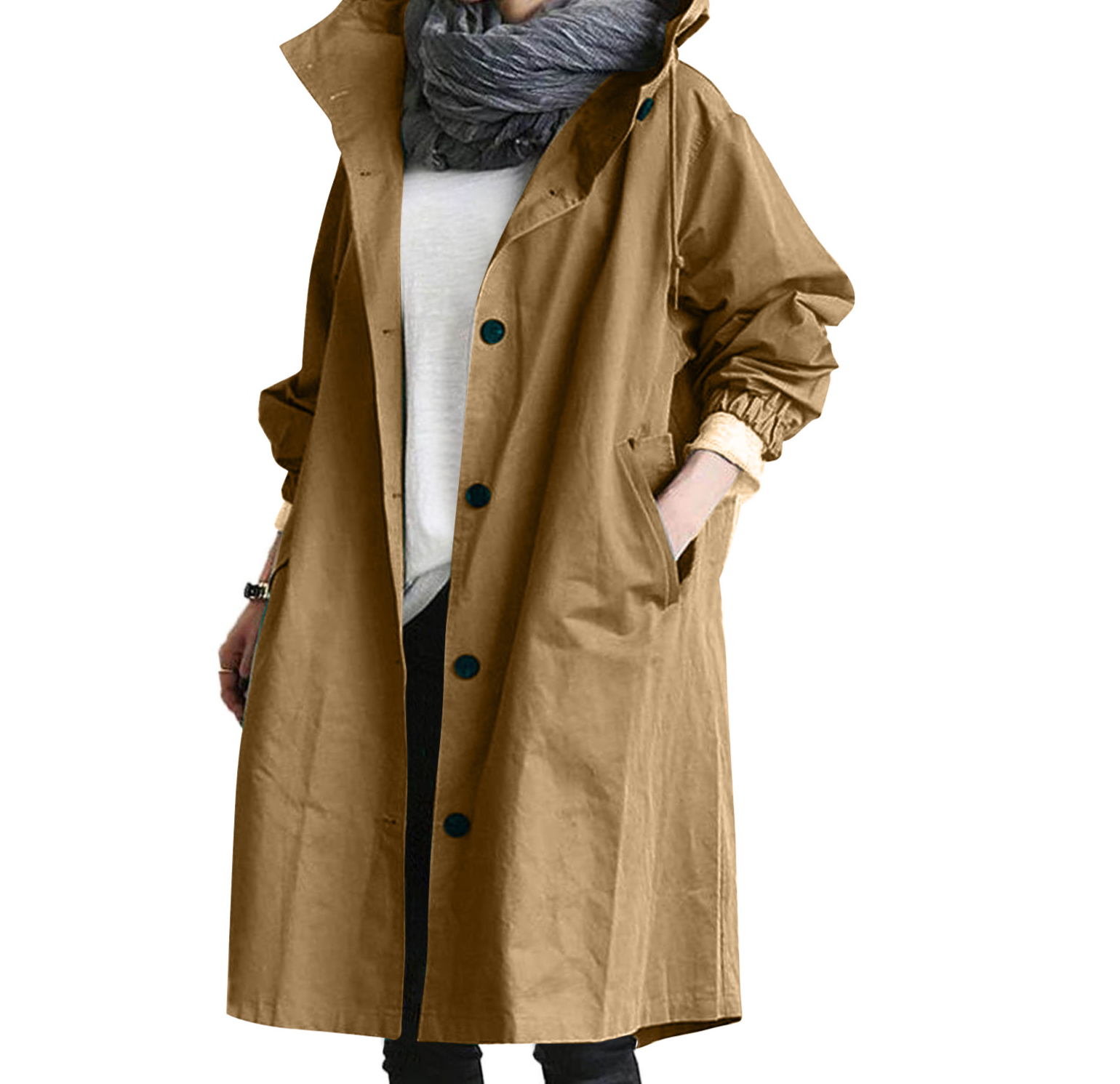 Lässiger Trenchcoat im Herbststil für Damen, mittellang, Petite, neues Modell 2020, elegant tailliert, verschiedene Farben, 8 Größen_voghion.com