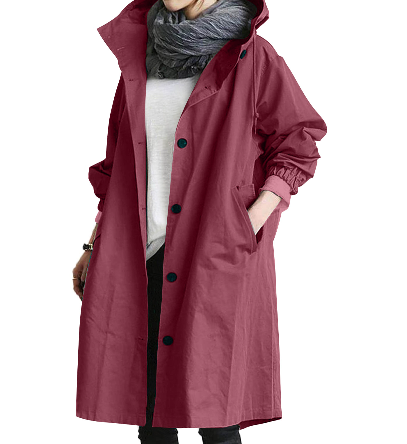 Lässiger Trenchcoat im Herbststil für Damen, mittellang, Petite, neues Modell 2020, elegant tailliert, verschiedene Farben, 8 Größen_voghion.com