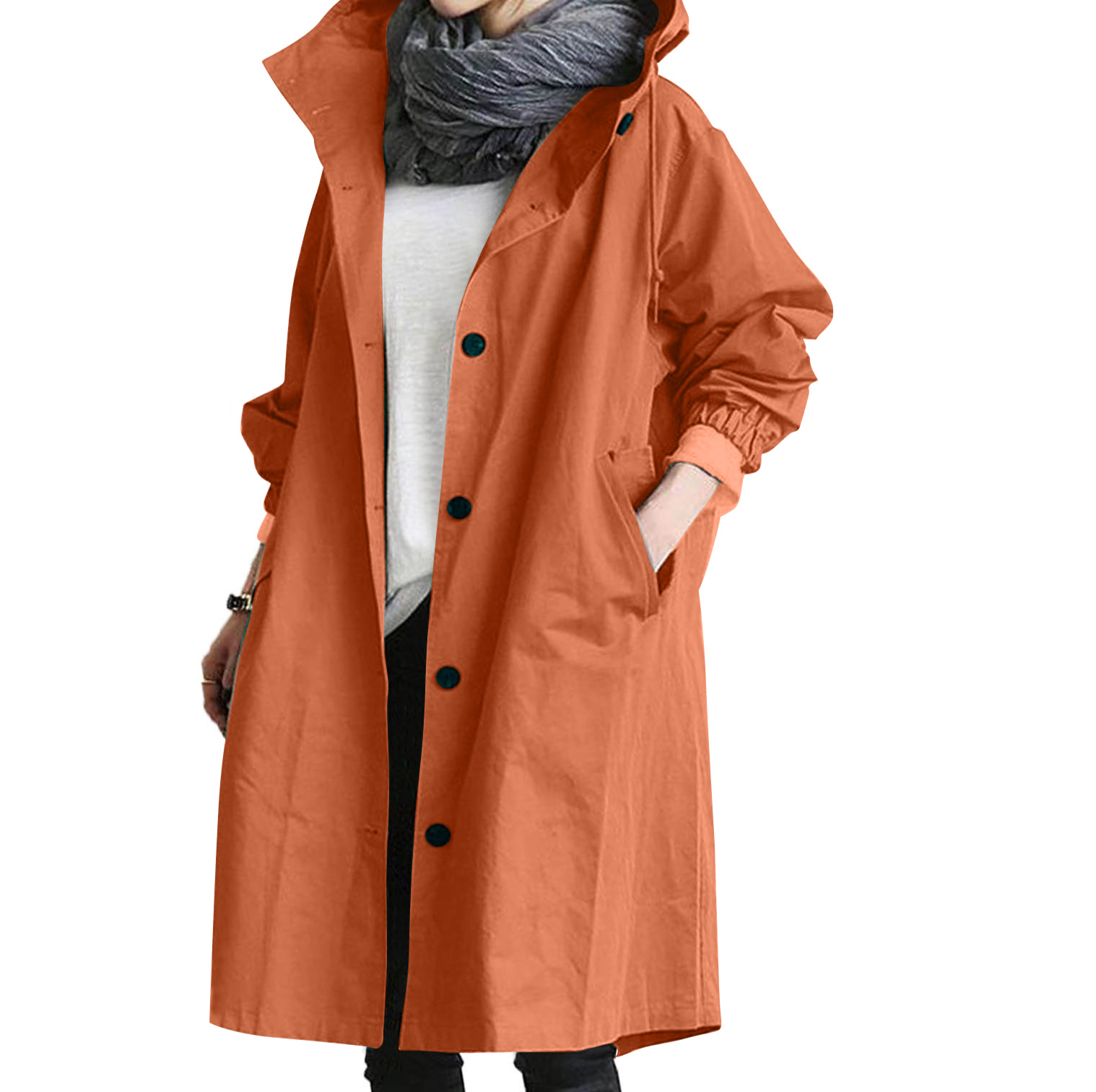 Lässiger Trenchcoat im Herbststil für Damen, mittellang, Petite, neues Modell 2020, elegant tailliert, verschiedene Farben, 8 Größen_voghion.com
