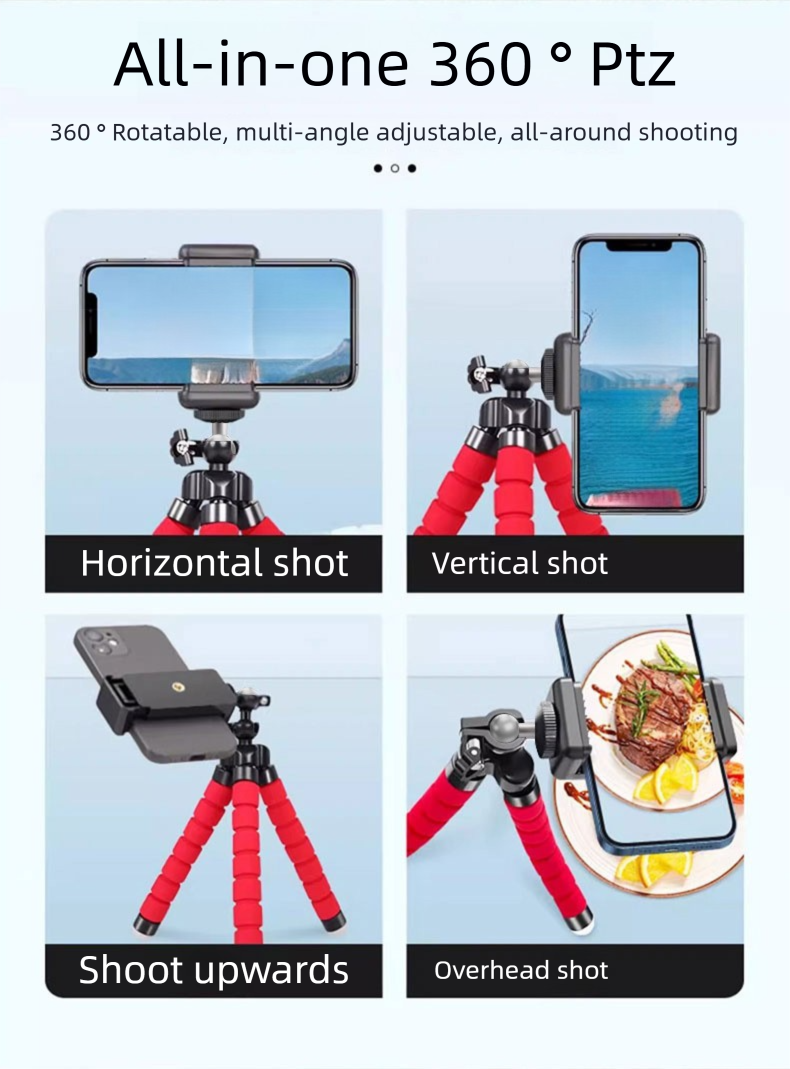 Portable Octopus Phone Stand Tripod For Selfie Live Streaming Photography Mini Smart Artifact_voghion.com