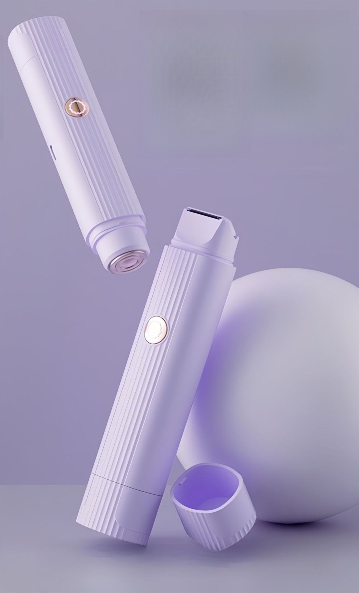 Tragbarer, kabelloser und wiederaufladbarer elektrischer Intimrasierer mit zwei Scherköpfen – Haarentfernungsgerät für Frauen_voghion.com