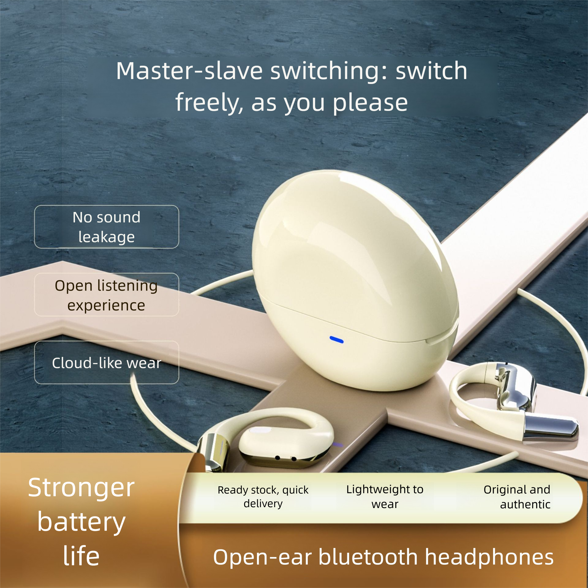F15 Ear-hook New High-quality 5.2 Touch Long Battery Life Sports QWS Bluetooth Earphone_voghion.com