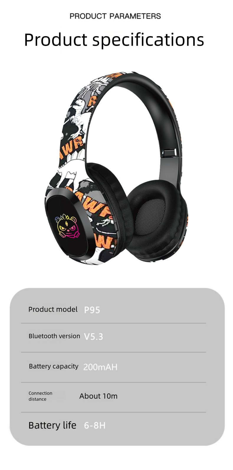 Tuya P95 LED-headset Bluetooth-oortelefoons Lange batterijduur Draadloze muziek Sport Universeel voor mobiele telefoons_voghion.com