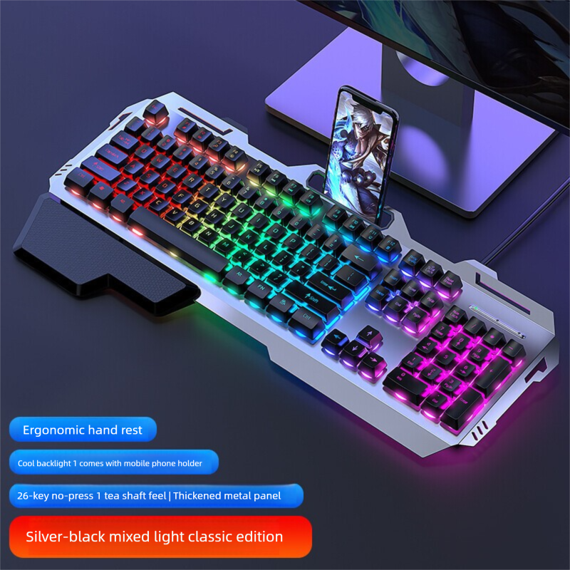 GX80 Set di cuffie meccaniche con interruttore Tea Feel per laptop, tastiera cablata e mouse da gioco_voghion.com