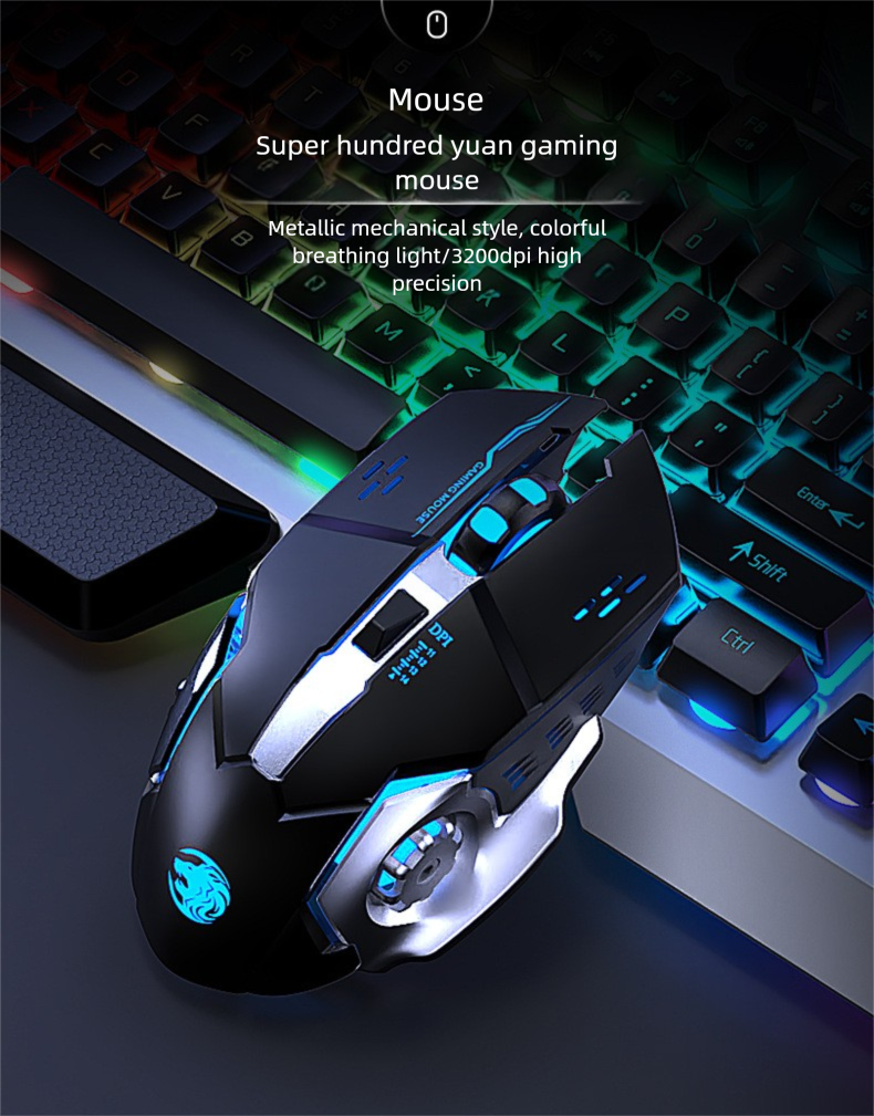 GX80 Set di cuffie meccaniche con interruttore Tea Feel per laptop, tastiera cablata e mouse da gioco_voghion.com