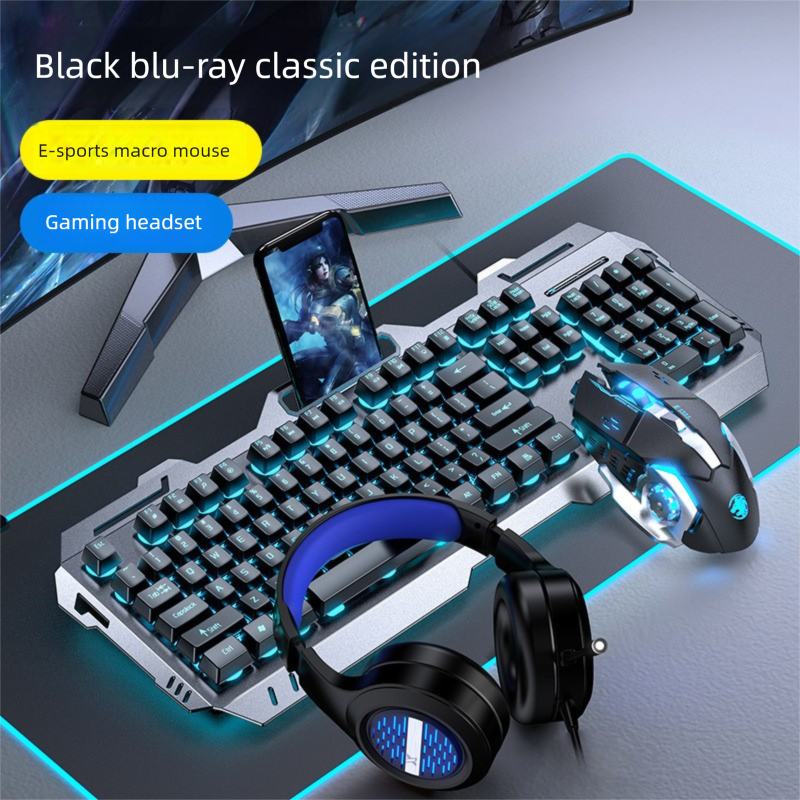 GX80 Mechanical Tea Switch Feel Headset Set Laptop Wired Keyboard Mouse Gaming_voghion.com