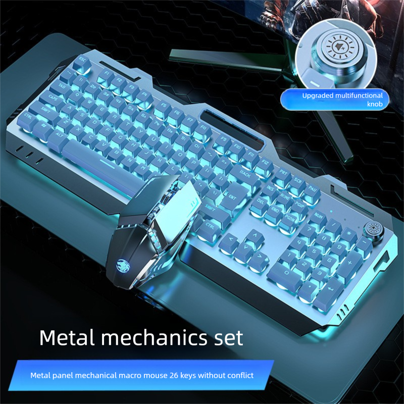 GX80 Set di cuffie meccaniche con interruttore Tea Feel per laptop, tastiera cablata e mouse da gioco_voghion.com