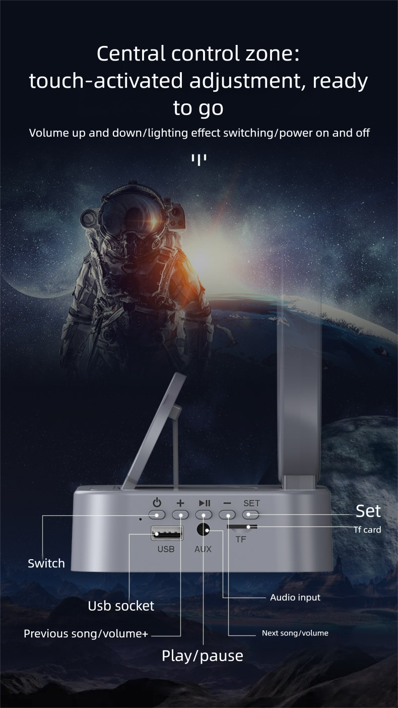 Y-558 Magnetic Levitation Astronaut Bluetooth Speaker Clock Space Man Sound RGB Light Computer Subwoofer Gift_voghion.com