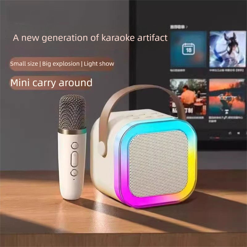 Altoparlante Karaoke Bluetooth K12, piccolo microfono wireless, subwoofer, macchina per cantare per bambini_voghion.com