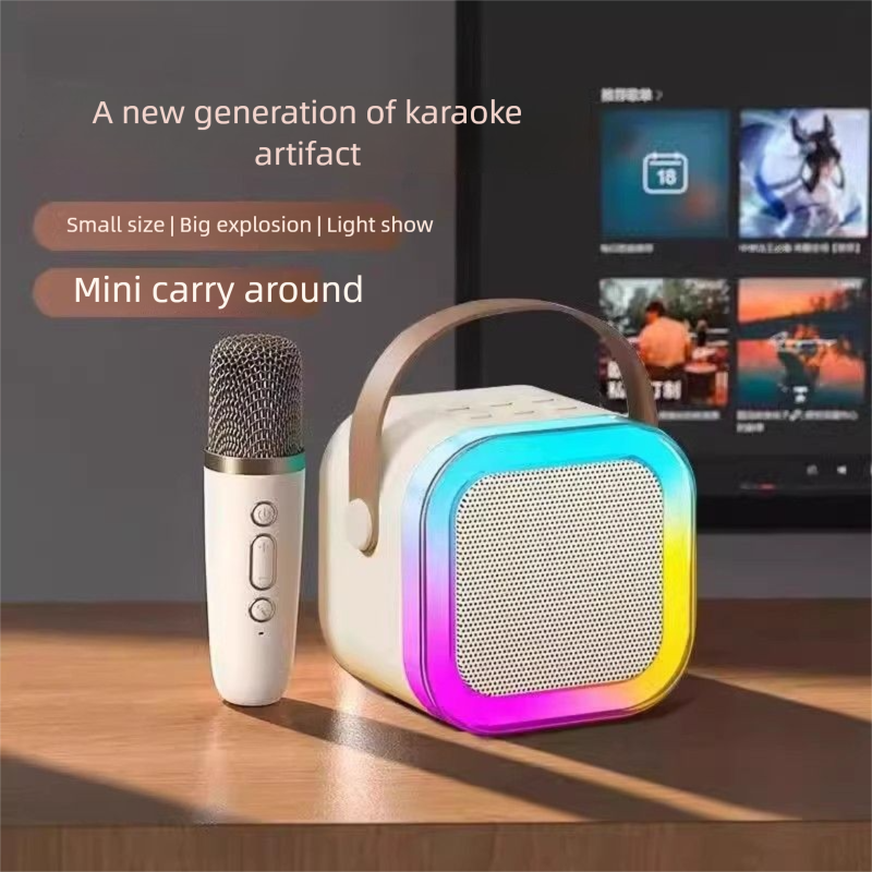Altoparlante Karaoke Bluetooth K12, piccolo microfono wireless, subwoofer, macchina per cantare per bambini_voghion.com