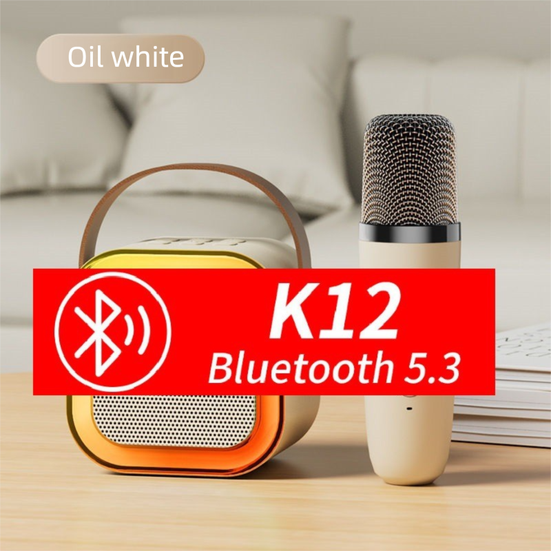 K12 Bluetooth Karaoke-Lautsprecher Kleines Audio Drahtloses Mikrofon Subwoofer Kinder-Gesangsmaschine_voghion.com