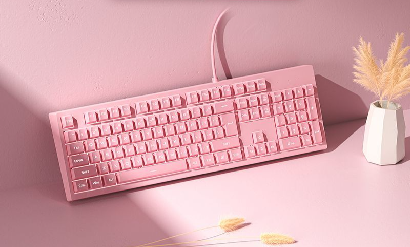 Xinmeng Mechanical Feel Keyboard Mouse For Girls High Aesthetic Key Silent Luminous Gaming Office Computer Use_voghion.com