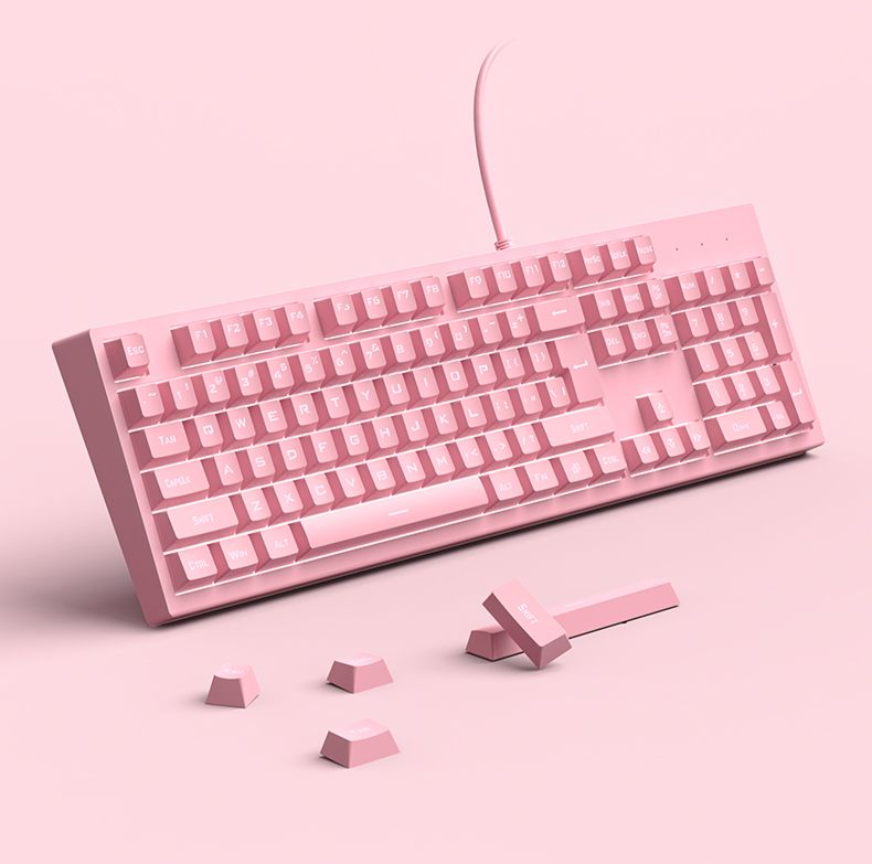 Xinmeng Mechanical Feel Keyboard Mouse For Girls High Aesthetic Key Silent Luminous Gaming Office Computer Use_voghion.com