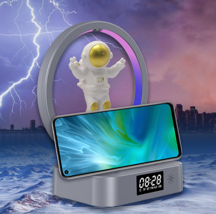 Y-558 Magnetic Levitation Astronaut Bluetooth Speaker Clock Space Man Sound RGB Light Computer Subwoofer Gift_voghion.com