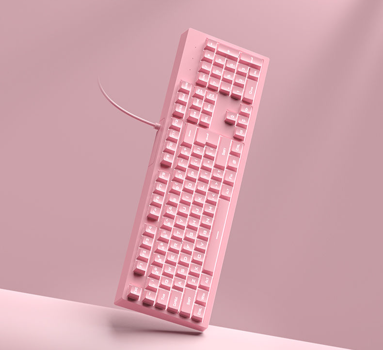 Xinmeng Mechanical Feel Keyboard Mouse For Girls High Aesthetic Key Silent Luminous Gaming Office Computer Use_voghion.com