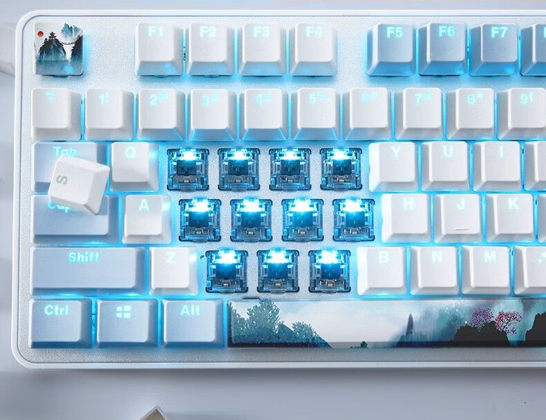 Daryou LK175 Empty Mountain High-Value Theme Mechanical Keyboard 104 Keys Wired Blue Light Office Gaming Universal_voghion.com