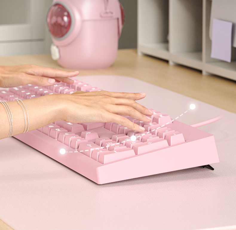 Xinmeng Mechanical Feel Keyboard Mouse For Girls High Aesthetic Key Silent Luminous Gaming Office Computer Use_voghion.com
