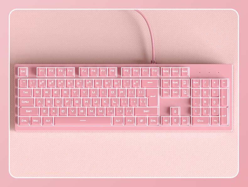 Xinmeng Mechanical Feel Keyboard Mouse For Girls High Aesthetic Key Silent Luminous Gaming Office Computer Use_voghion.com