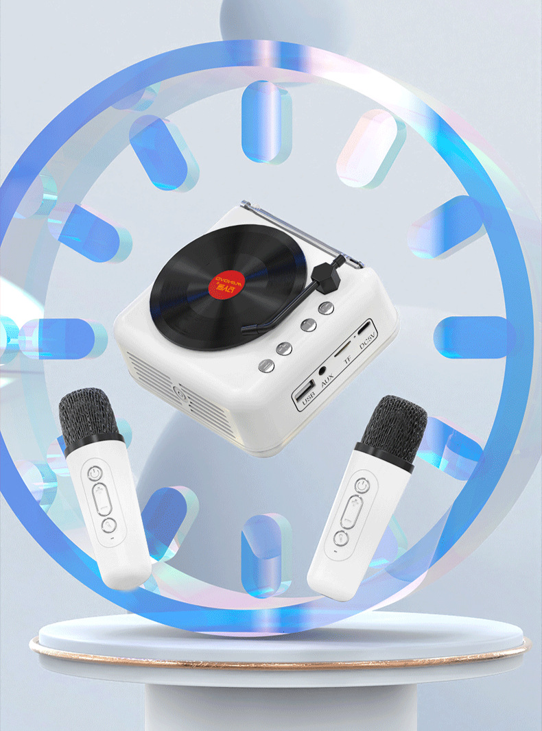 Giradischi in vinile Karaoke Bluetooth Mini altoparlante wireless regalo di compleanno per donne e uomini_voghion.com