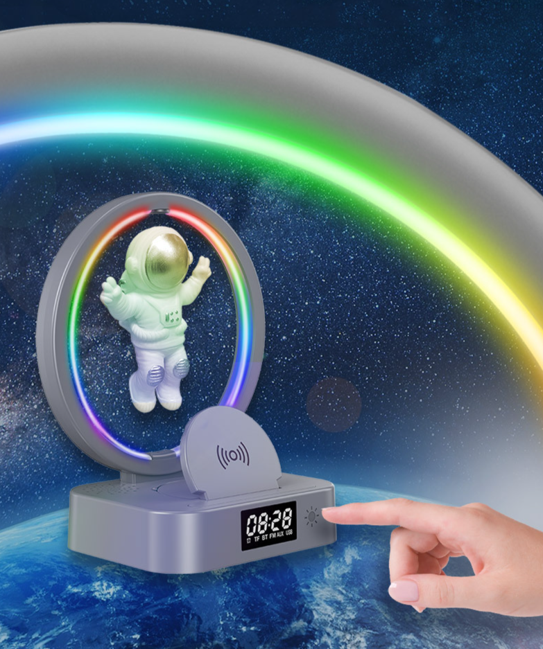 Y-558 Magnetic Levitation Astronaut Bluetooth Speaker Clock Space Man Sound RGB Light Computer Subwoofer Gift_voghion.com